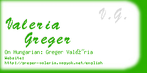 valeria greger business card